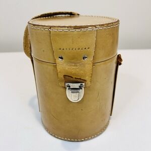 Vintage Hasselblad Leather Lens Case 5" with strap C50 58289